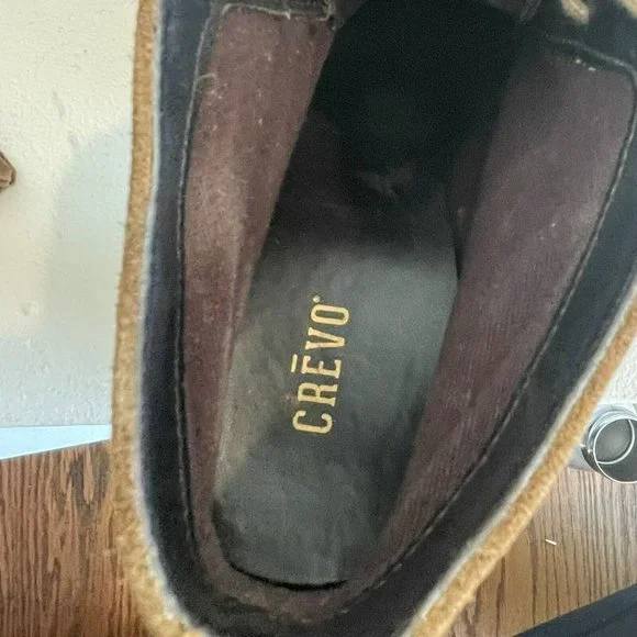 Crevo Sumerset Lace Up Suede Heeled Ankle Boot Camel Brown Women's Size 7.5 EUC - Picture 8 of 9